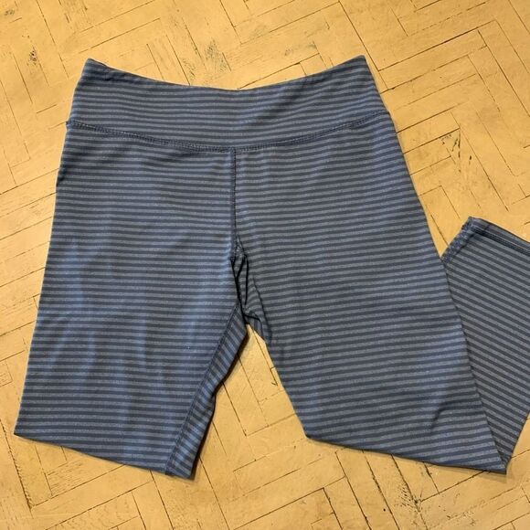 Kyodan Gray Striped Capri Leggings S Athletic A32 - Picture 2 of 10